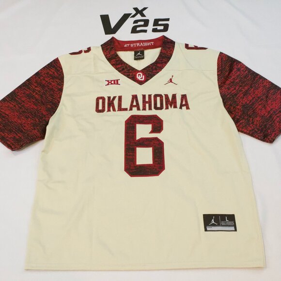 NEW Men's Baker Mayfield Oklahoma Sooners White Alternate Jersey Sz Lg - Picture 1 of 6